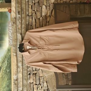 🆕Chico’s Copper Brown Color V-Neck Lace Up Tunic Top Blouse